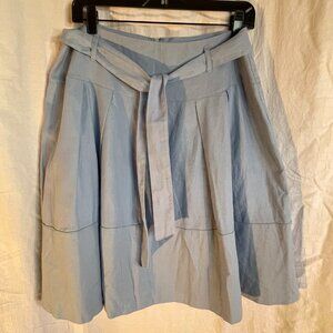 NEW IMMYC linen baby blue skirt size 12 Isaac Mizrahi